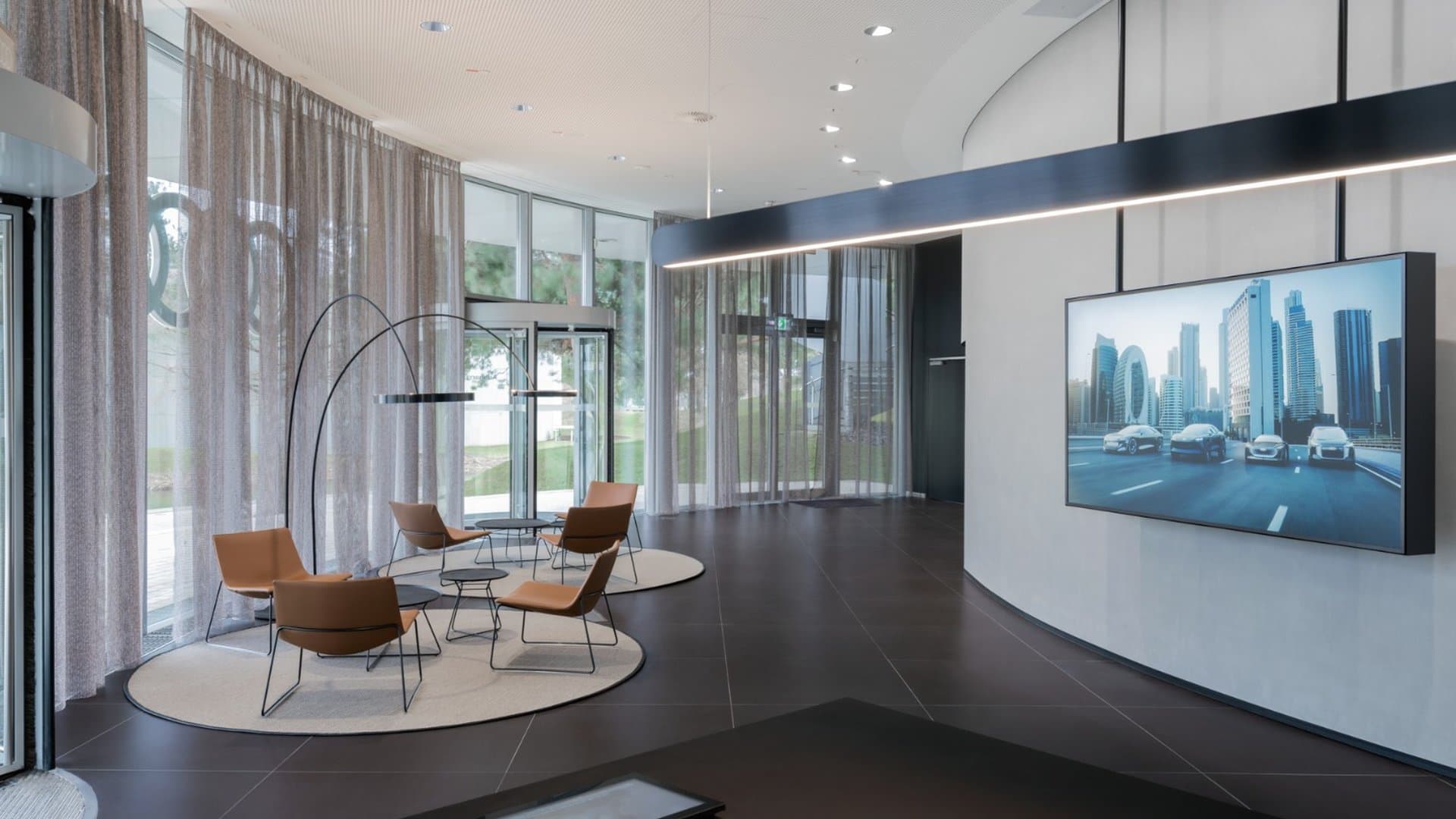 Visitor area with OLED projection