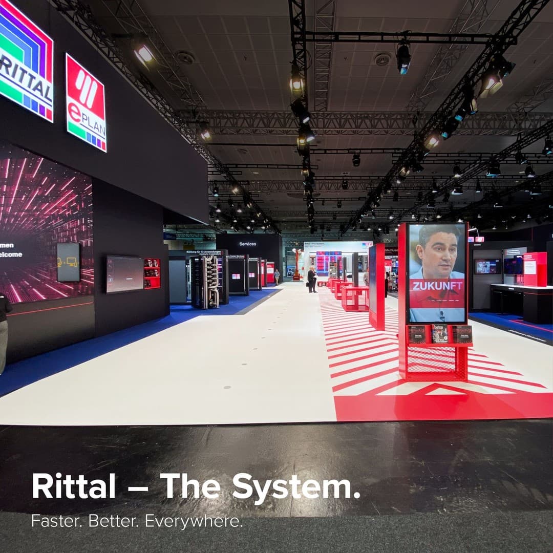 Rittal – Hannover Messe 2025: Exhibition booth with lighting planned by CMY